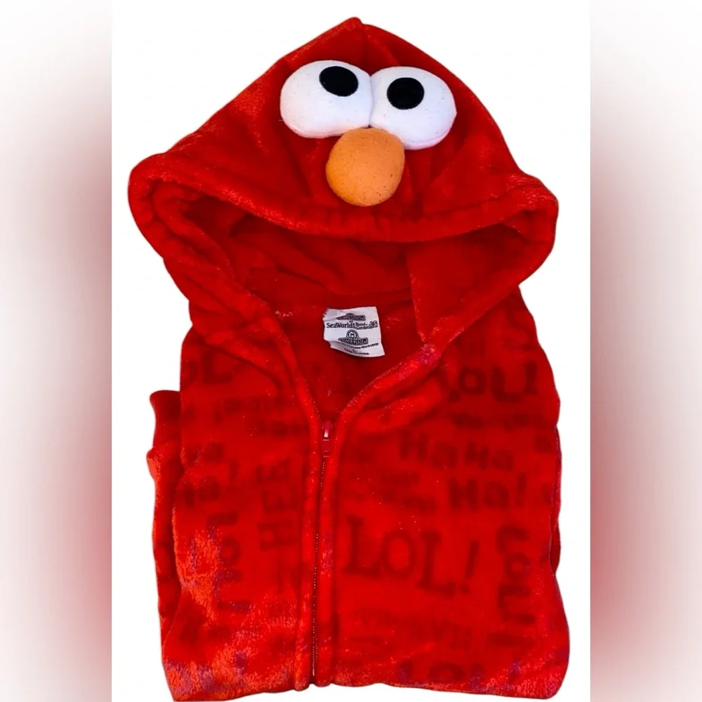 Kids Elmo Plush Hoodie - Large - Picture 3 of 5